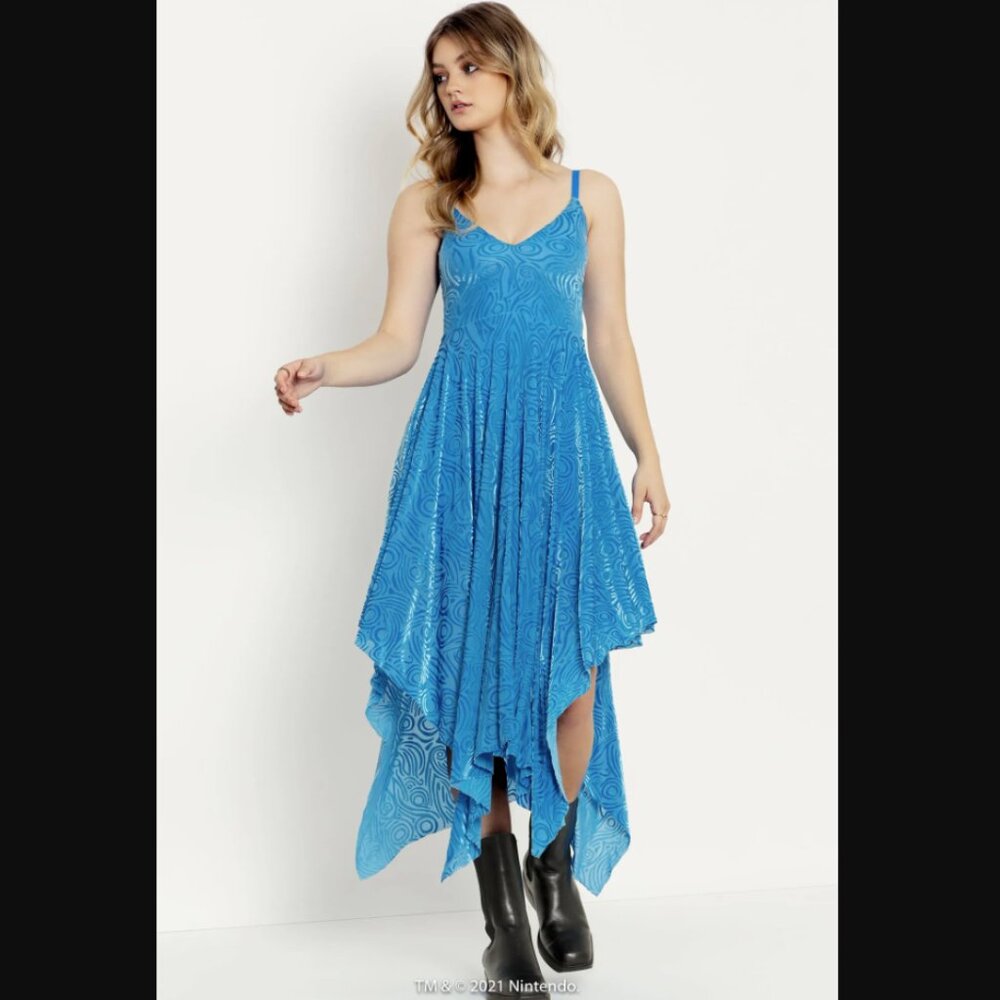 Blackmilk x Legend of Zelda Burned Velvet Sheikah Slate Handkerchief Dress